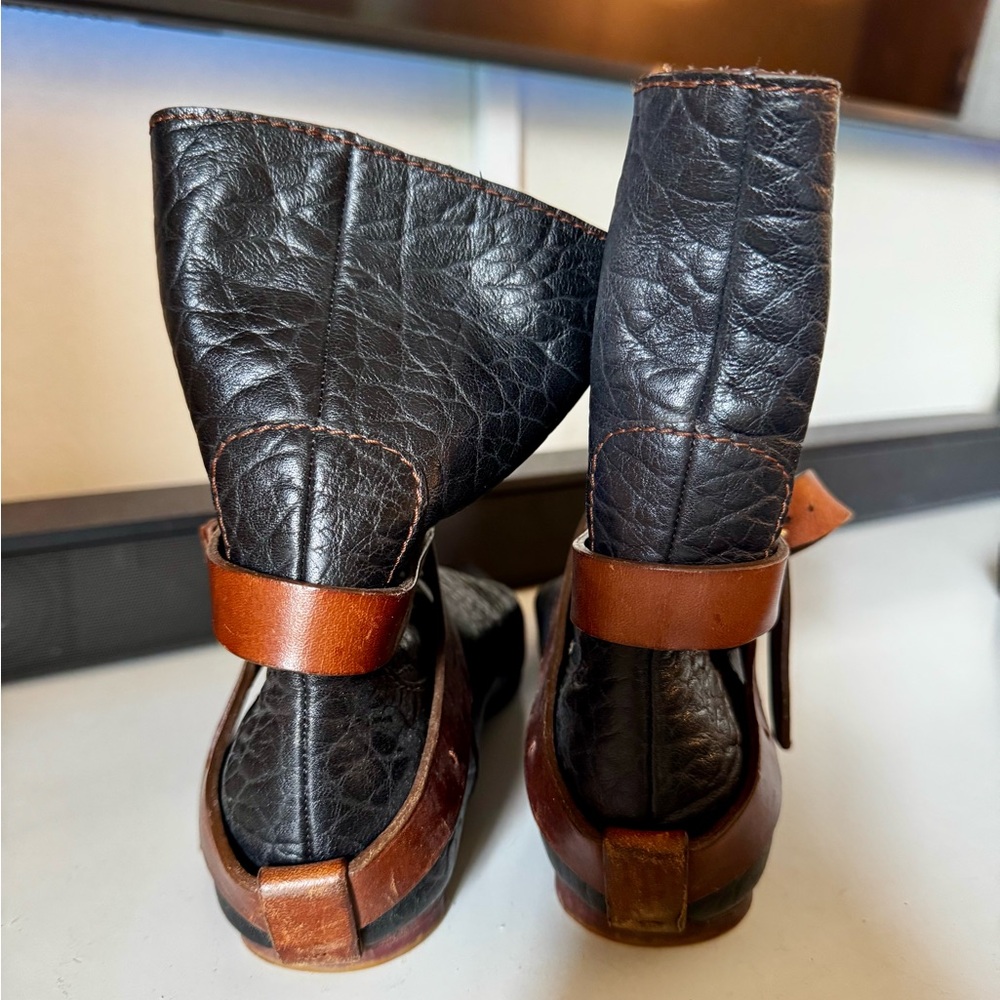 Louis Vuitton Navy Blue and Brown Ankle Boots - Picture 3 of 5